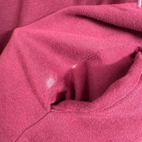 PINK Victorias Secret Maroon Varsity Cowl Neck Hooded Sweater Large - Picture 5 of 11